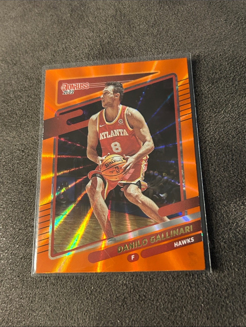 2021-22 Panini Donruss Danilo Gallinari Orange Laser No. 186 Atlanta Hawks